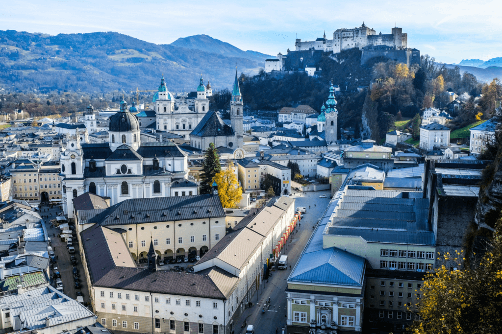 birds eye view of Salzburg, Austria