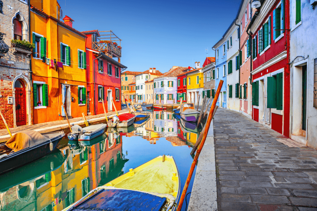 A canal in Burano, Italy