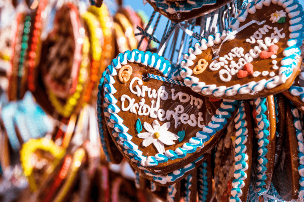 gingerbread hearts at Oktoberfest in Munich Germany