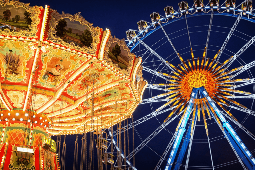 rides at Oktoberfest in Munich Germany