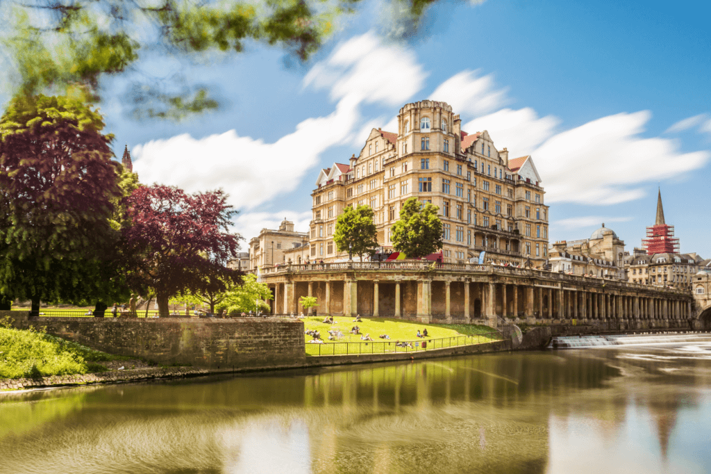 A view of the river through Bath England