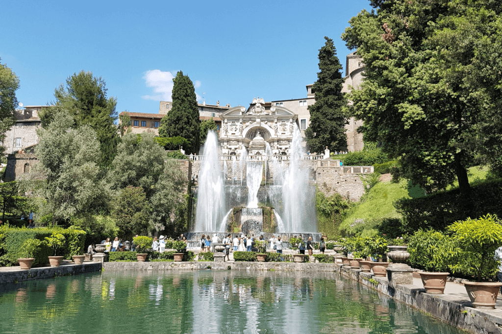 A view of the Tivoli Fountains in Tivoli, Italy