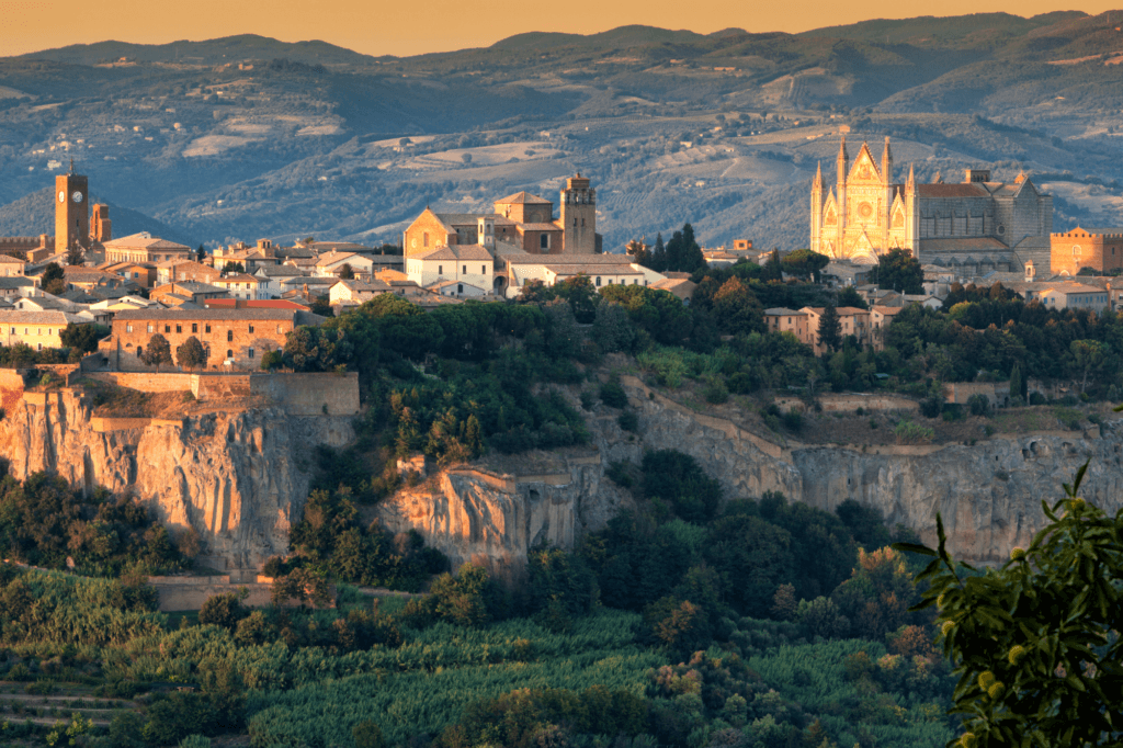 A view of the hills of Orvieto, Italy