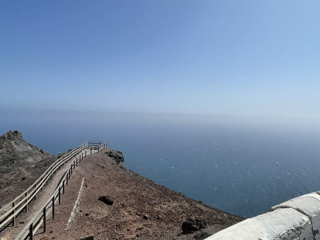 Entallada Lighthouse on Fuerteventura, Canary Islands with view to African Coast