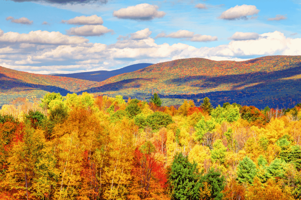 New England fall road trip views of the Berkshires