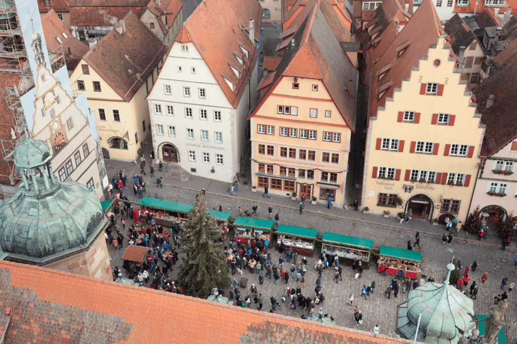 a view of the Rothenburg ob der Tauber Germany Xmas Market