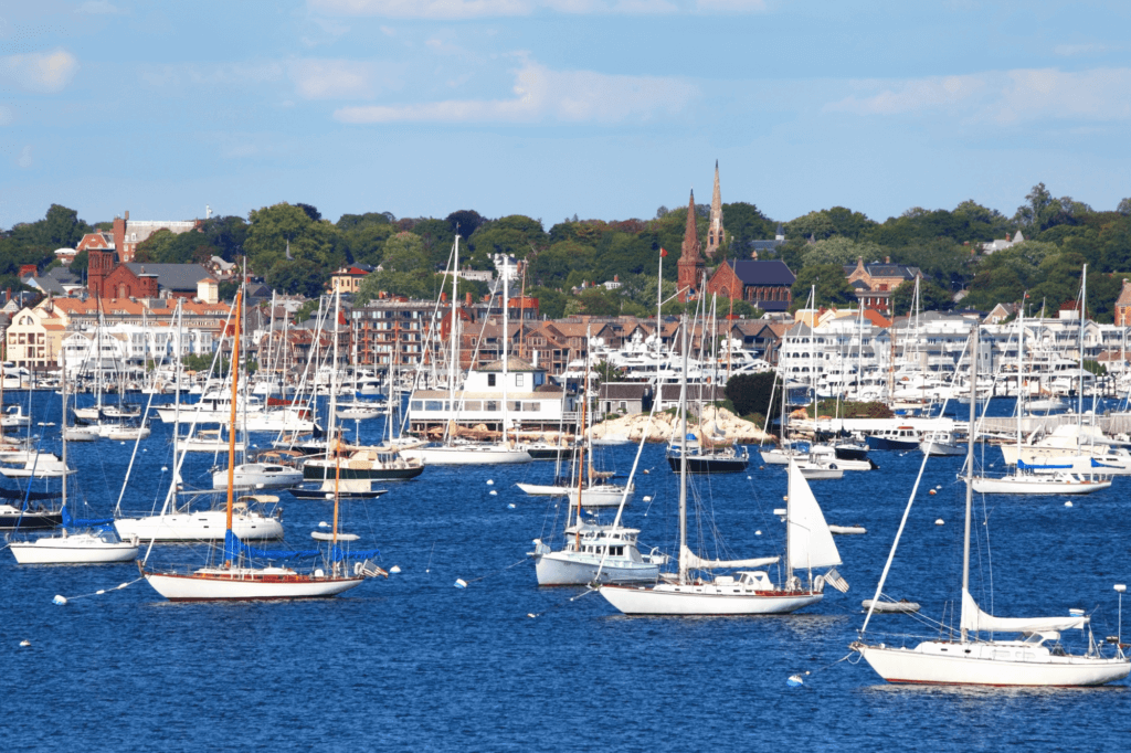 boats outside of Newport Rhode Island