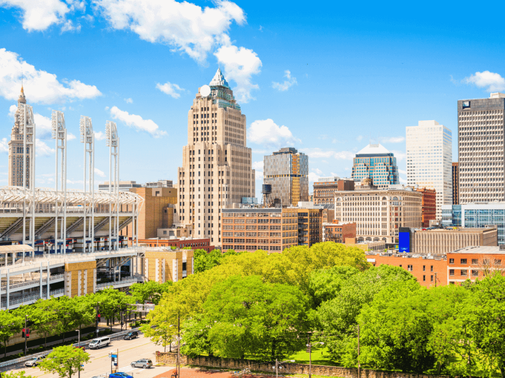 Skyline of downtown Cleveland Ohio