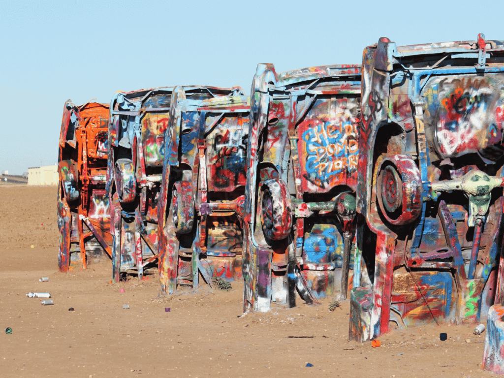 Cadillac Ranch outside of Amarillo Texas on the historic us 66 highway route