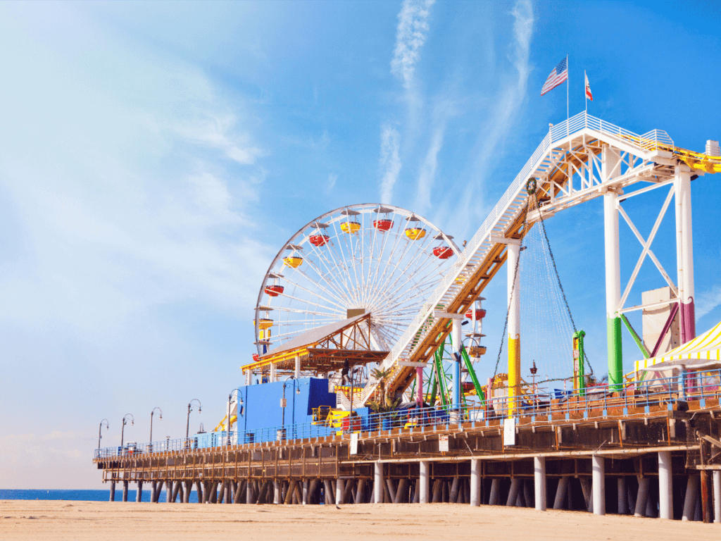 Santa Monica Pier in California, the end of historic us 66 highway route