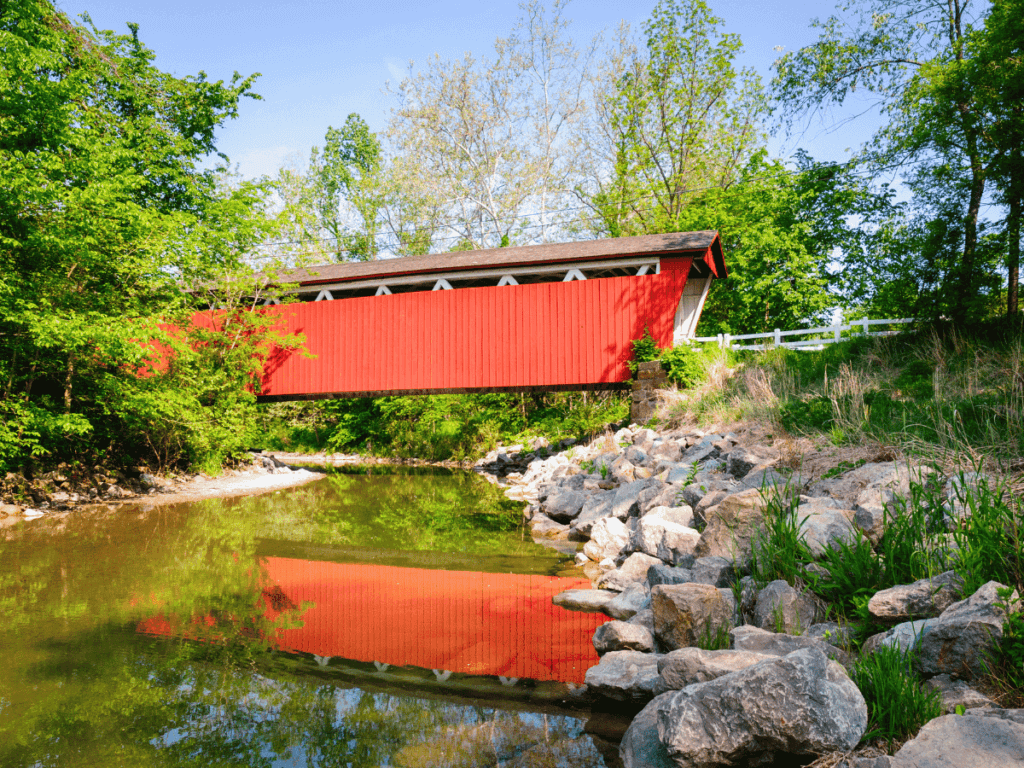 Everett Road Covered Bridge in Cuyahoga Valley National Park near Cleveland Ohio