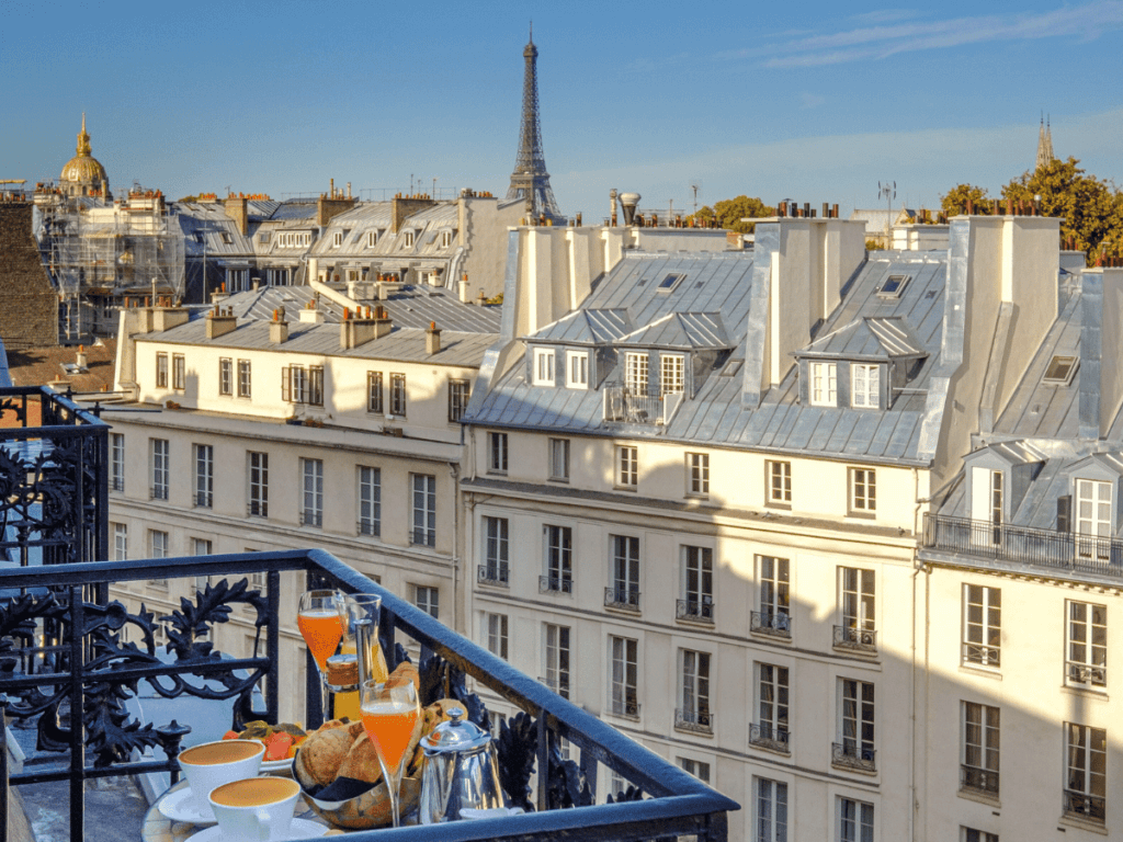 Hotel Pont Royal with Eiffel Tower View in Paris France