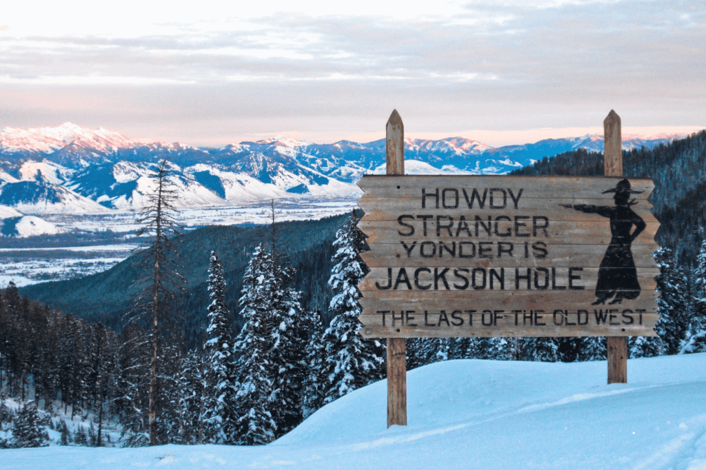 winter landscape of Jackson Hole Wyoming USA