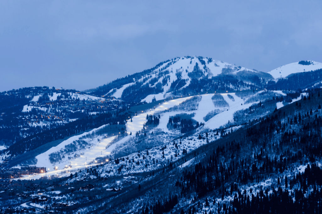 winter view of park city utah USA