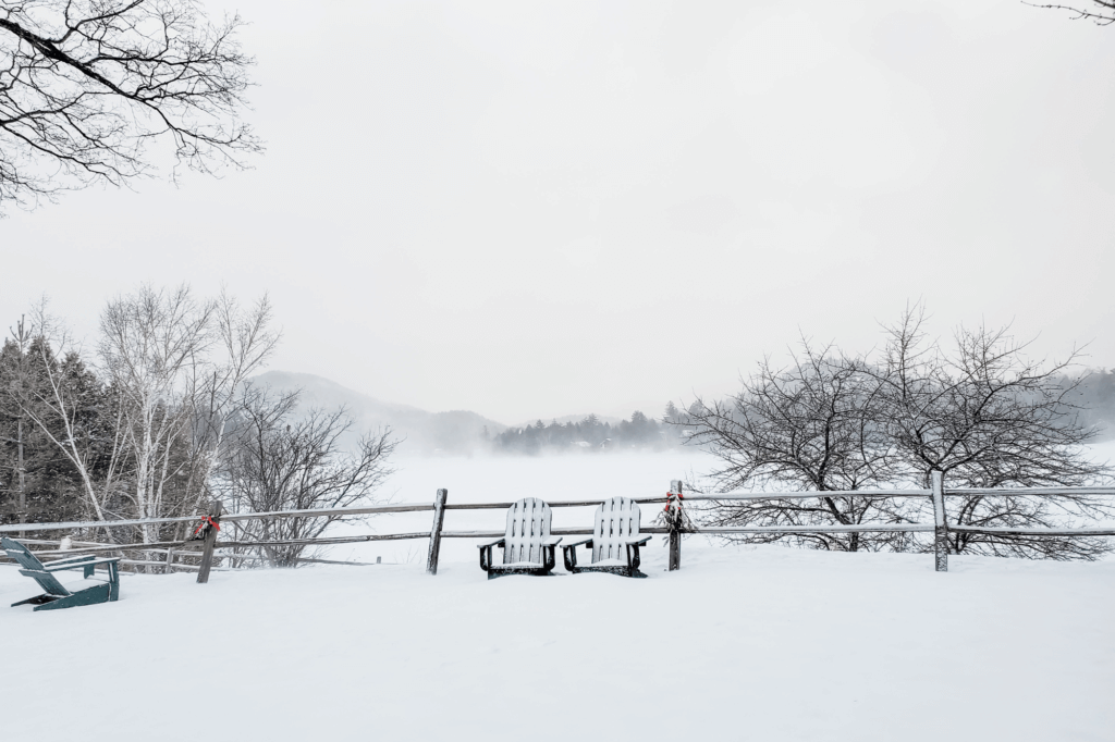 winter at Lake Placid New York USA