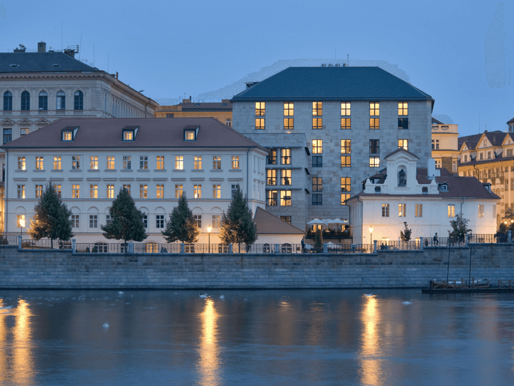 outside view of the four seasons hotel prague, a luxury hotel in prague czech republic