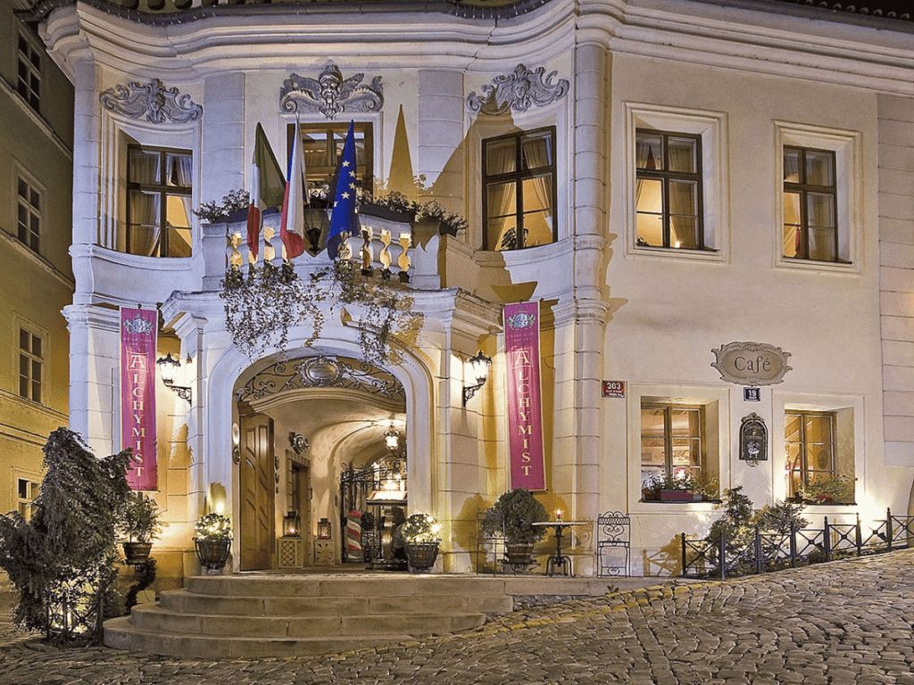 outside view of the Alchymist Grand Hotel and Spa a luxury hotel in Prague Czech Republic