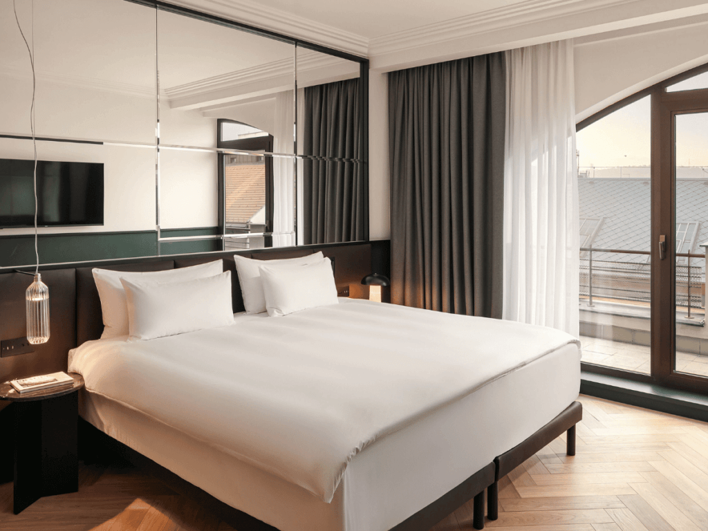 a room in Almanac X Alcron Prague, a luxury hotel in Prague Czech Republic