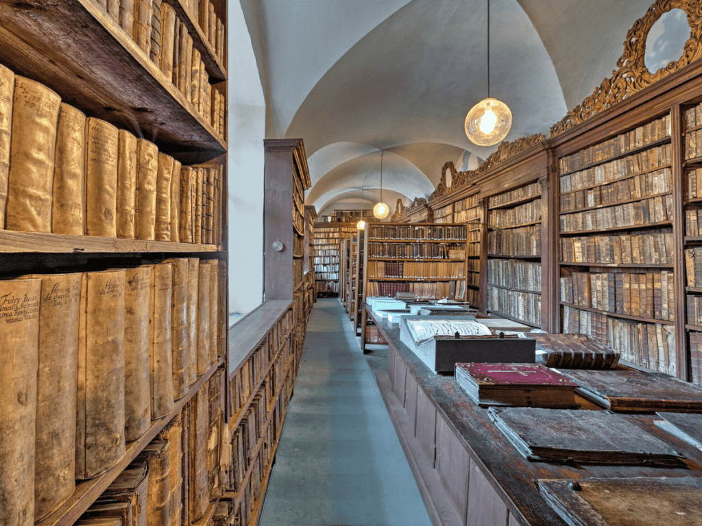 library of the luxury Augustine hotel in prague czech republic