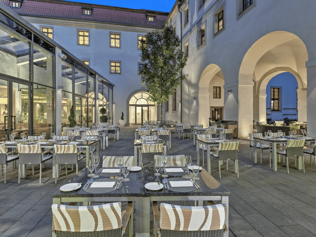 Courtyard of the Augustine hotel in prague czech republic