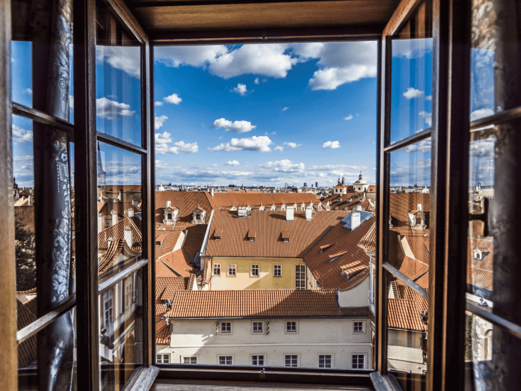 A view from the room of the Golden Well Hotel in Prague Czech Republic